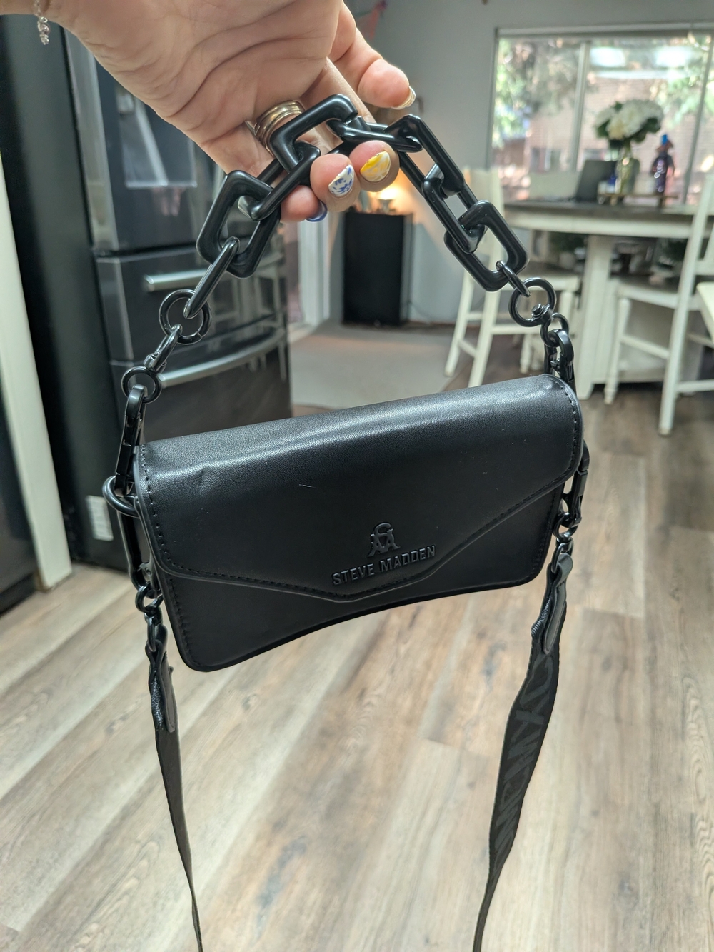 Steve Madden Black Chain Handle Crossbody Bag